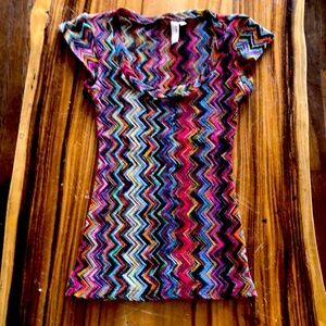 Sweet pea printed knit sweater shirt sleeves size small
